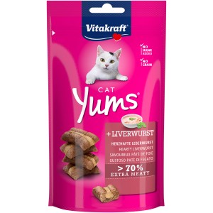 Vitakraft Cat Yums Leberwurst, saftige Katzensnacks im 40g Beutel.