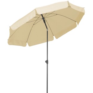 Schneider Balkonschirm Aquila, Ø 200 cm, Natur, mit Knickfunktion für flexible Schattenausrichtung.
