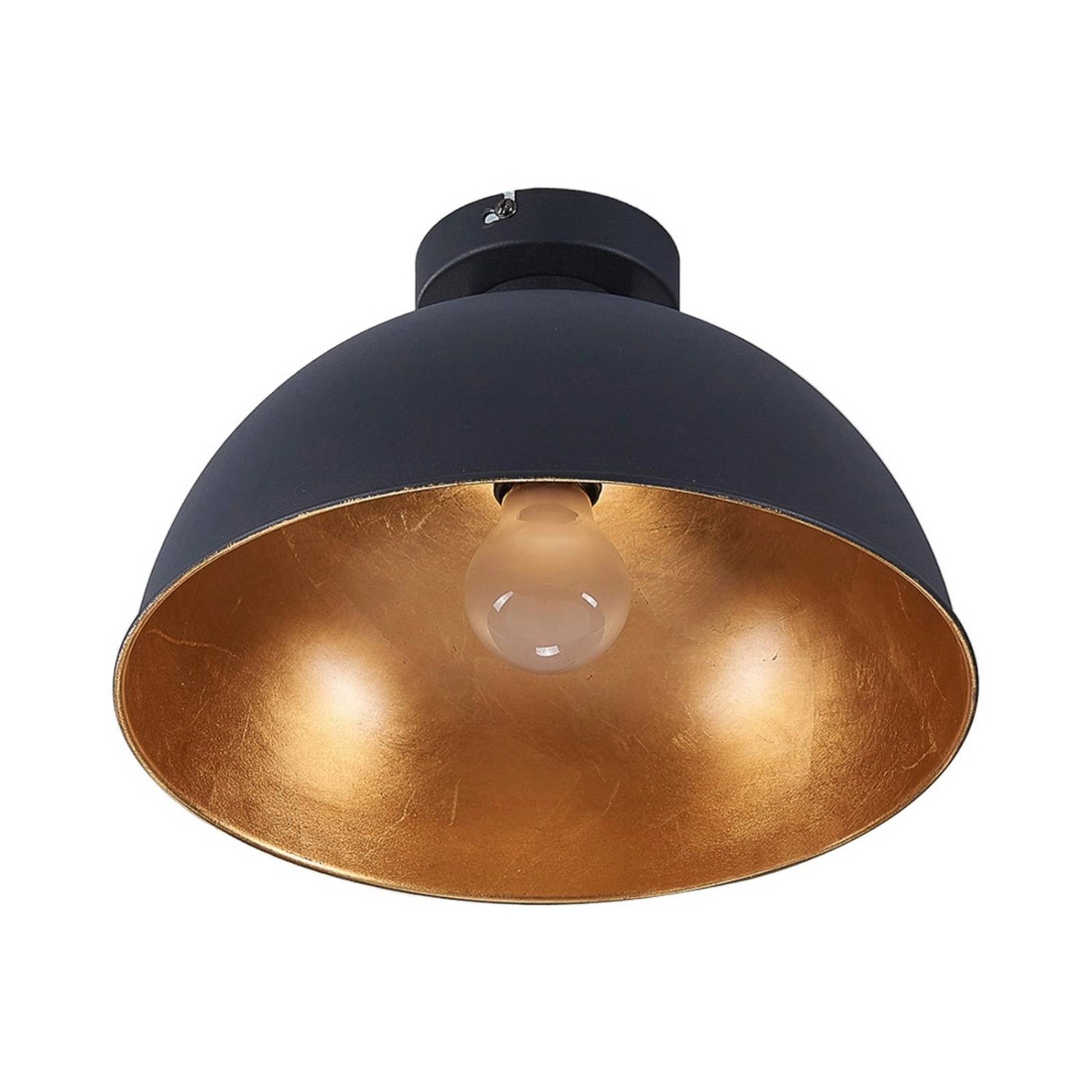 Lindby Deckenlampe Lya 9620829 Modern in Schwarz aus Metall 1-flammig E27 W günstig online kaufen