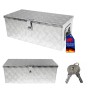 PROREGAL Deichselbox aus Aluminium mit Deckel und Schlüsseln für PKW Anhänger.