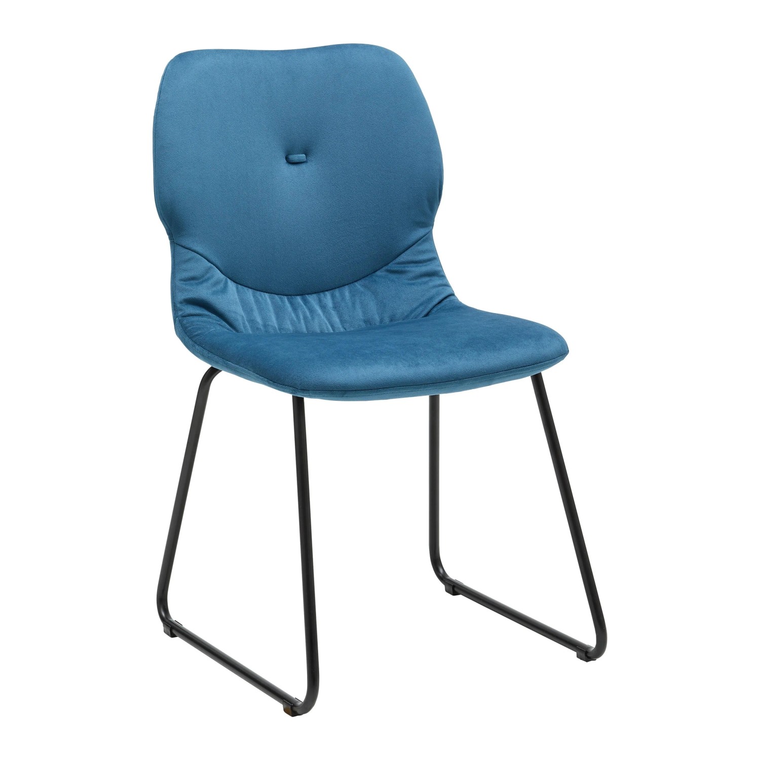 Bessagi Home Stuhl Alica Blau Samt Gepolstert