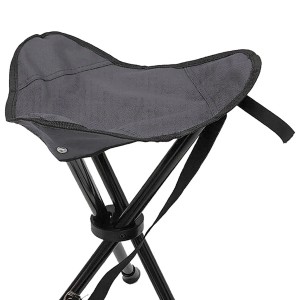 Grauer Mojawo 3-Bein Campinghocker/Anglerhocker mit Tragegurt.