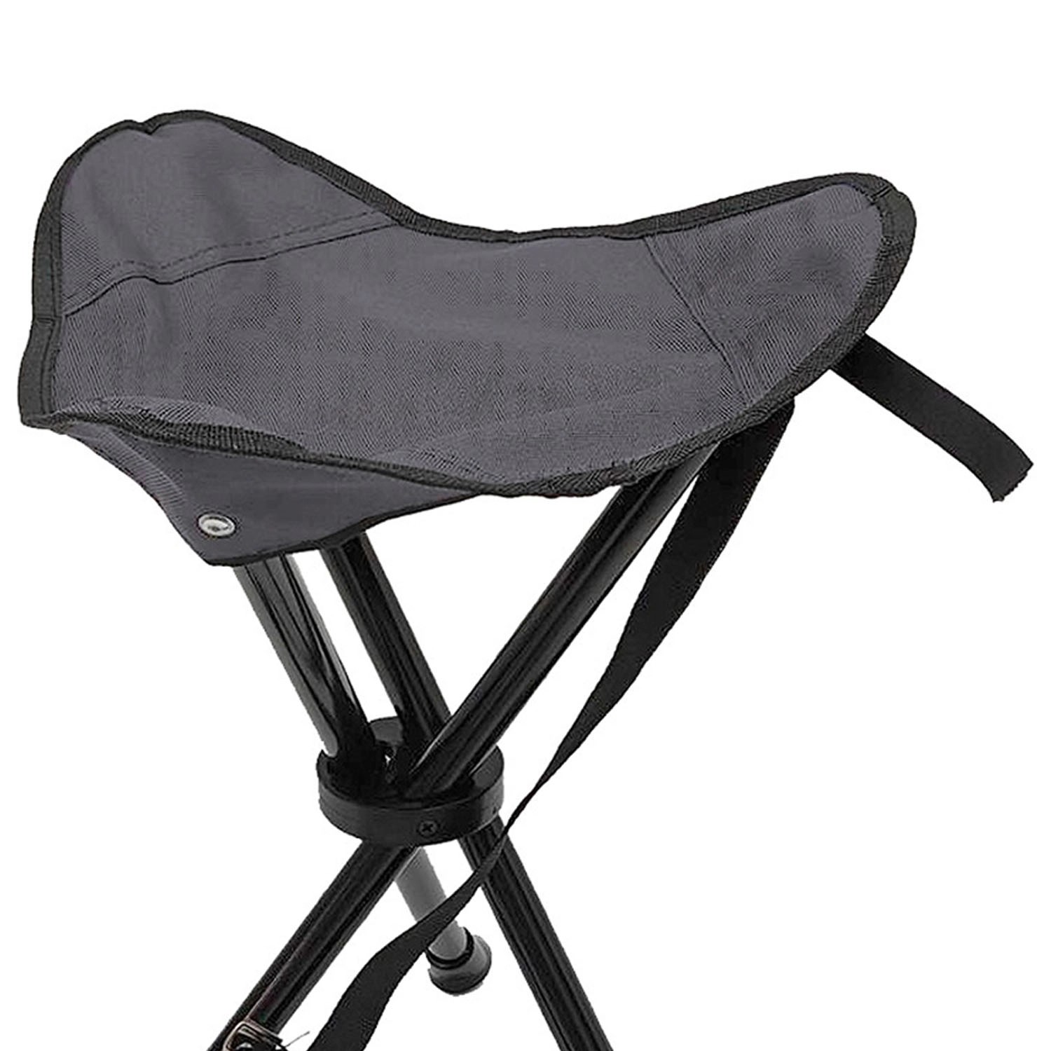 Grauer Mojawo 3-Bein Campinghocker/Anglerhocker mit Tragegurt.