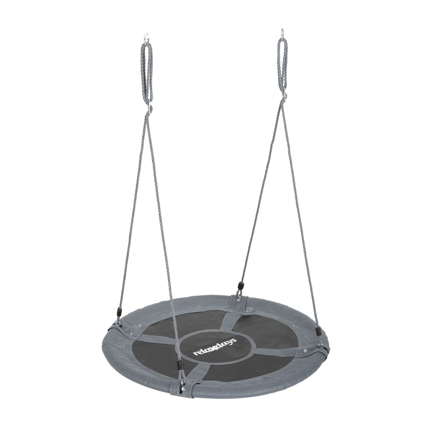 Relaxdays Nestschaukel Textilene Stahl Grau Höhenverstellbar 100 cm bis 300 kg