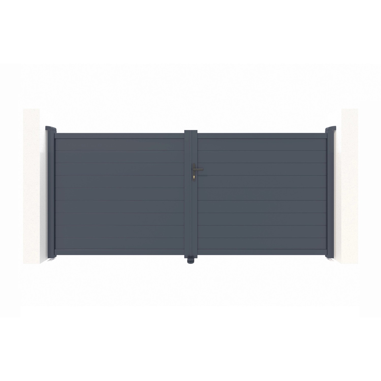 Casanoov Flügeltor 3 5M Eiger H 160Cm & 2 Pfosten H 190Cm Aluminium Grau günstig online kaufen