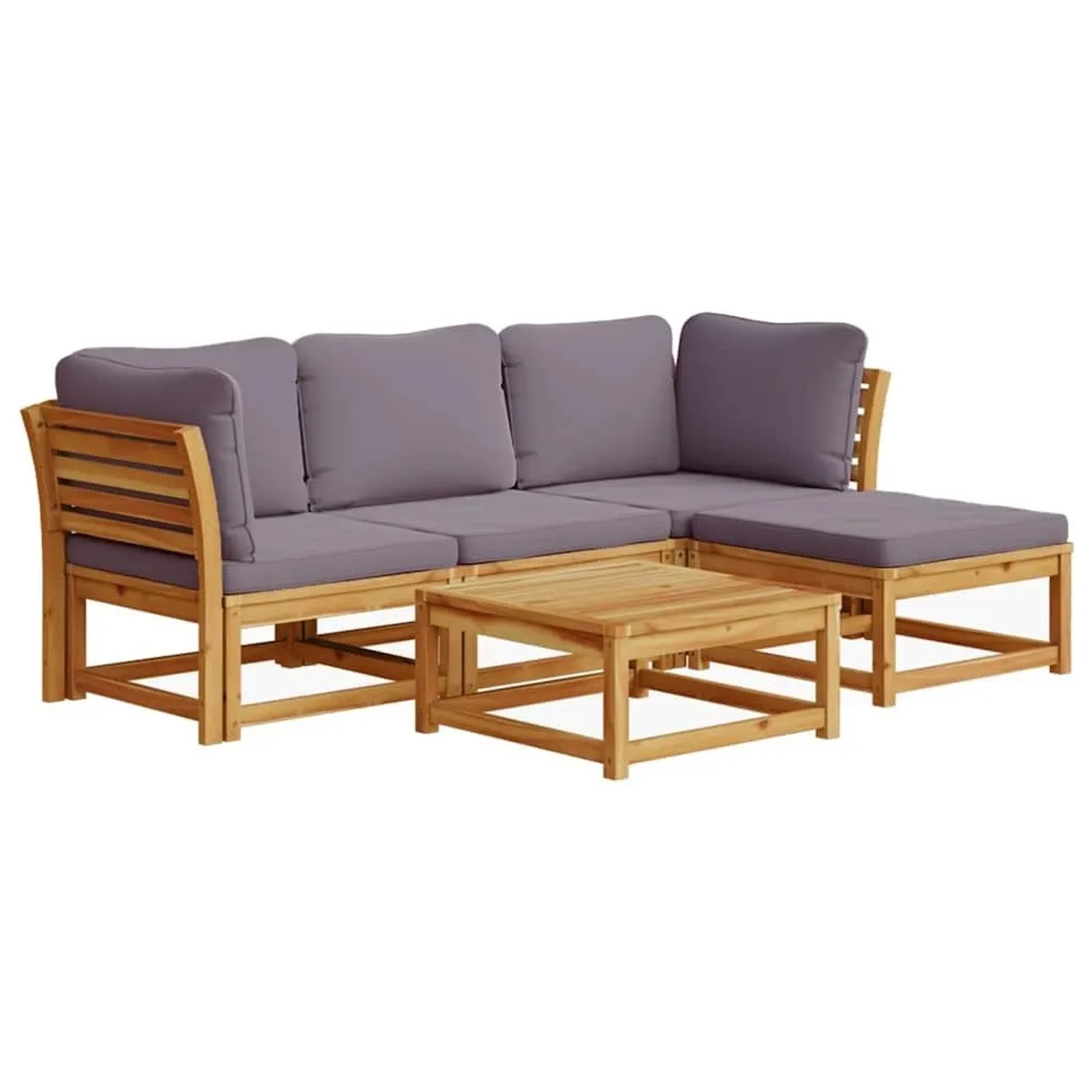 vidaXL 5-Tlg Garten-Lounge-Set mit Kissen Massivholz Akazie 3214309