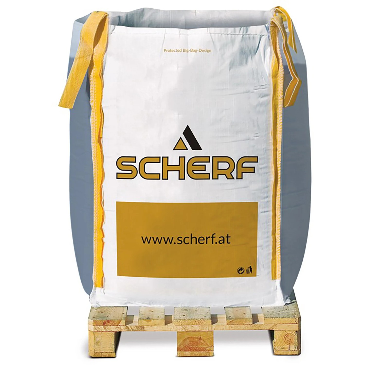 Big-Bag Gletscherkiesel Chateau-Beige 16-25 mm, 1000 kg auf Palette.