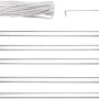 Perel Stangen-Set 250 cm für Sonnensegel, bestehend aus Stangen, Seil, Heringen und Werkzeug.