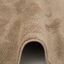Detailansicht des beigen Hochflor Teppichs Melia Taupe, 200x290cm. Weicher, luxuriöser Langflor Teppich.