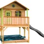 Axi Marc Spielhaus aus Holz mit Rutsche, Leiter und Sandkasten, braun-grün. Ideal für Kinder zum Spielen im Garten.