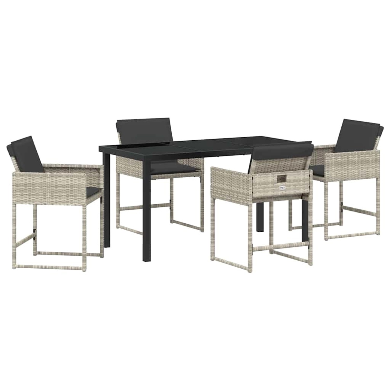 vidaXL Garten Essgruppe 5-Tlg Hellgrau Poly Rattan 3380734 günstig online kaufen
