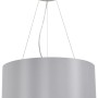 Graue Eglo Pendelleuchte Maserlo, 3-flammig, Stoffschirm, modernes Design.