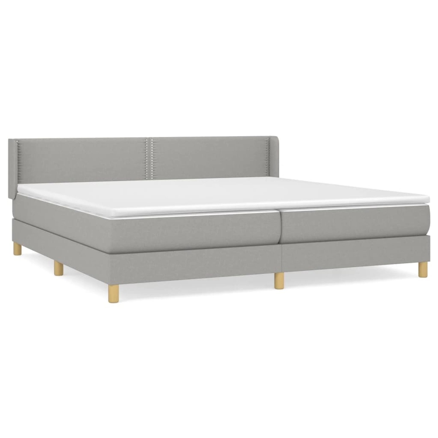 vidaXL Boxspringbett mit Matratze Hellgrau 200x200 cm Stoff 3130217