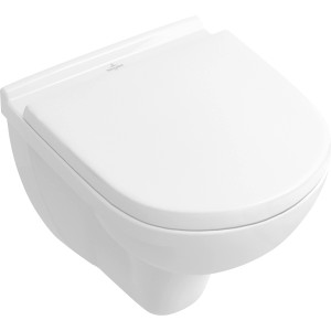 Villeroy & Boch Wand-WC O.novo compact, Tiefspüler in Alpinweiß mit CeramicPlus Beschichtung.
