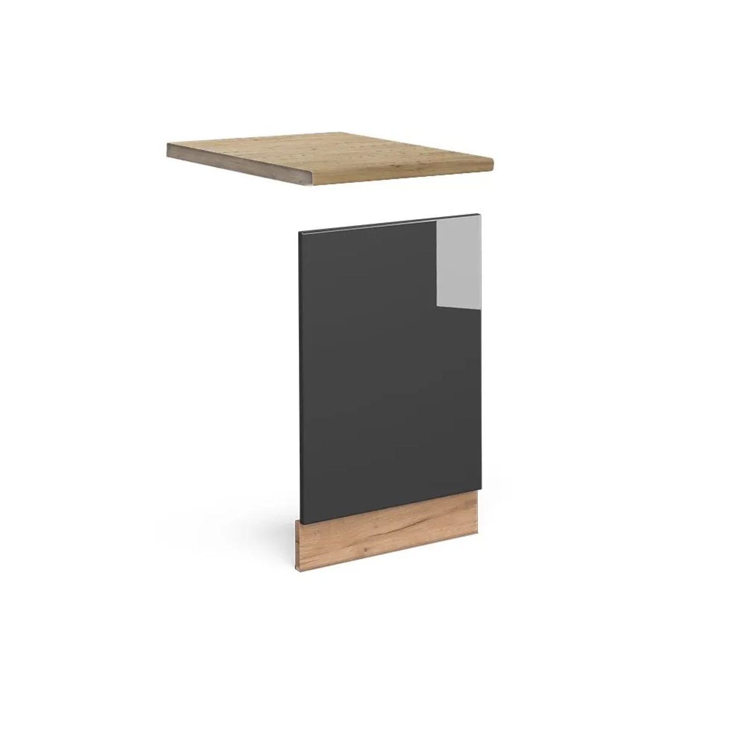 Vicco Frontblende Fame-Line Anthrazit Hochglanz Goldkraft Eiche 45 cm AP Eiche