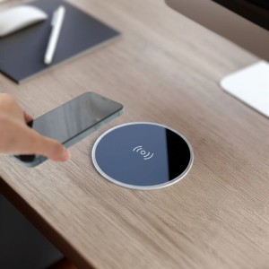 kalb 15W Einbau Drahtlos Ladegerät USB-C Druchmesser 60mm Schnell Ladestation für Smartphones Möbel Induktion Schnellladegerät Wireless Charger Platio