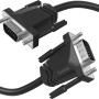 Schwarzes Hama VGA-Kabel (1,5 m) für Full-HD-Verbindungen zu PC, Monitor oder Beamer.
