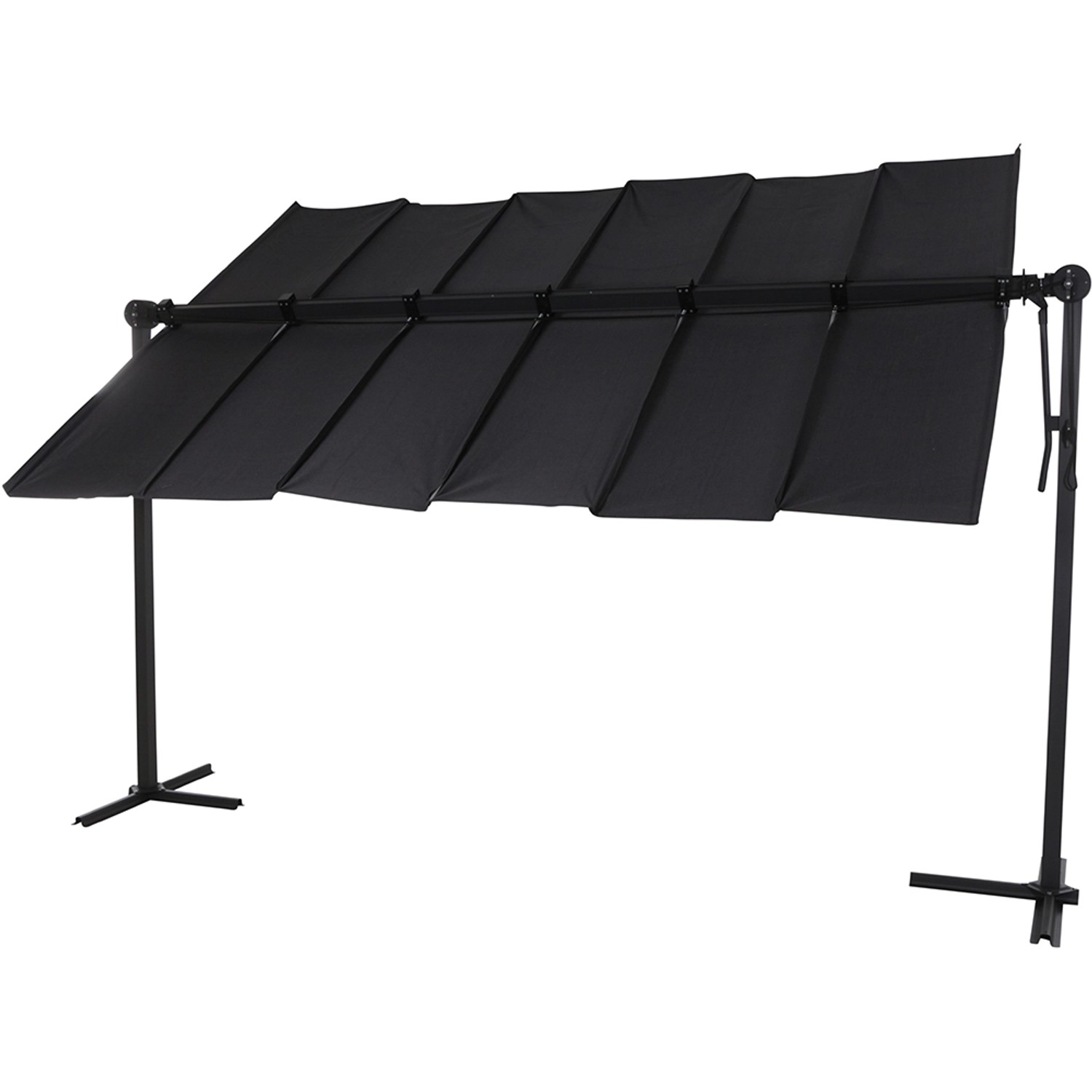 Siena Garden Marktschirm, 350x250 cm, Anthrazit, mit Neigungsfunktion für optimalen Sonnenschutz.