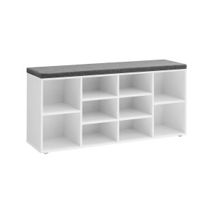 Songmics Sitzbank Custos mit Stauraum 10 Fächer Weiß