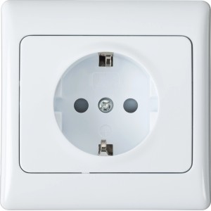 Weiße OBI Steckdose Rea, 1-fach für Innenräume.