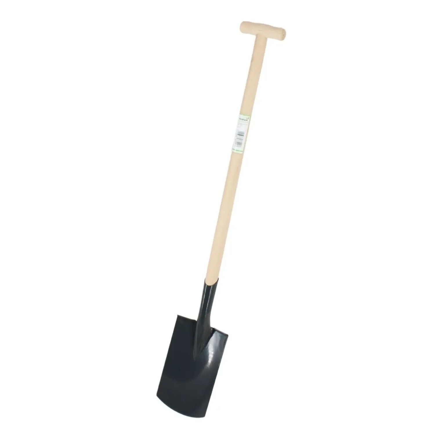 Galaflor Gärtnerspaten mit Trittkante und Holzstiel 85cm Buche - Garten Spaten Stahl Kopf