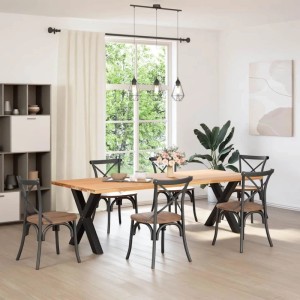 Esstisch mit X-förmigen, schwarzen Stahlbeinen (2 Stk.) von vidaXL. Möbelbeine im Esszimmer.