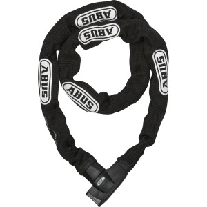 Abus Kettenschloss CH Lock 5407: Schwarzes Fahrradschloss mit Textilschlauch und ABUS Logo.