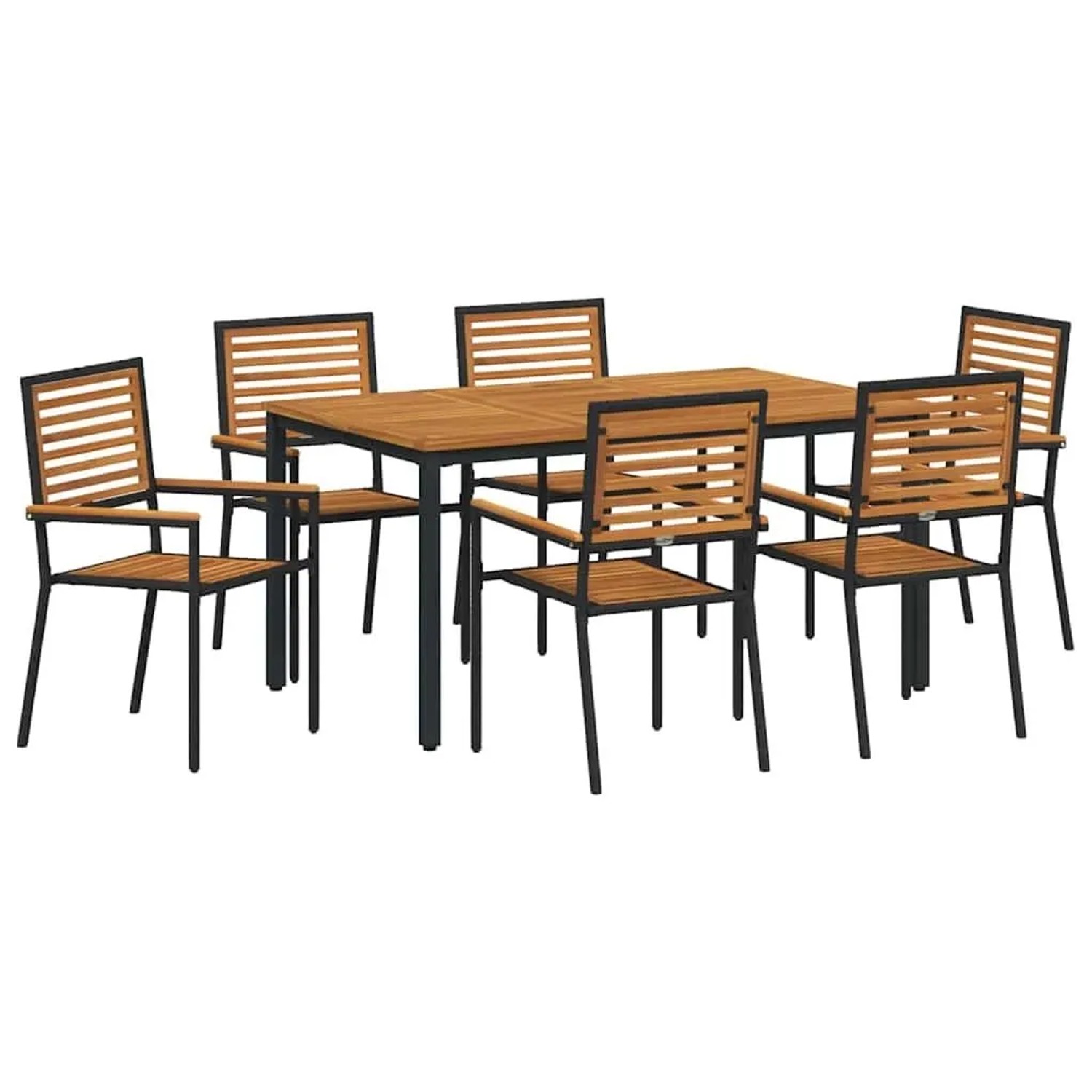 vidaXL Garten Essgruppe 7-Tlg Schwarz Poly-Rattan 3365499 günstig online kaufen
