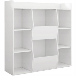 Rebiko Offenes Regal Geräumige Kommode Kalax Weiß für Bücher Büro Modern Groß