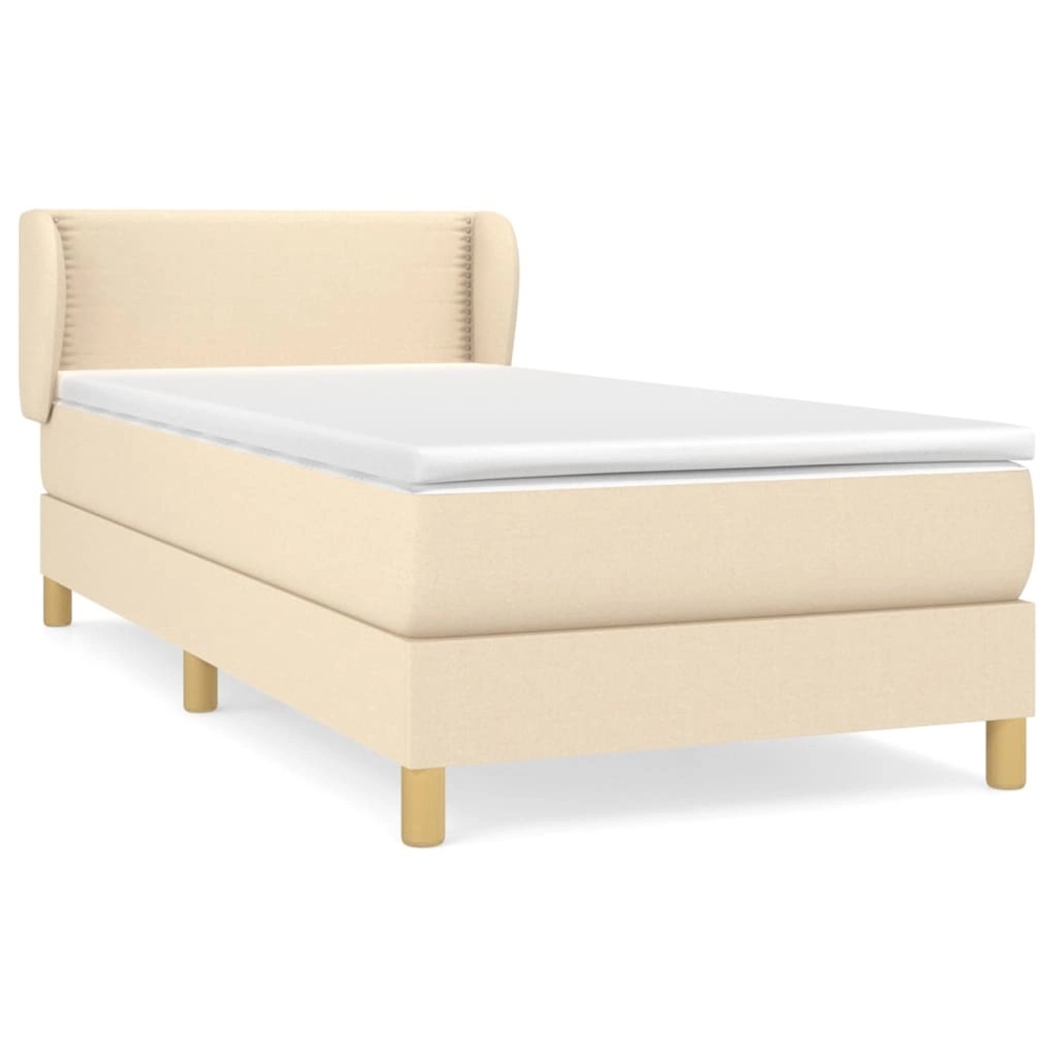 vidaXL Boxspringbett Boxspringbett mit Matratze Creme 100x200 cm Stoff Bett günstig online kaufen