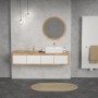 Eckiges, weißes Aufsatzwaschbecken von ECD Germany im modernen Badezimmer.