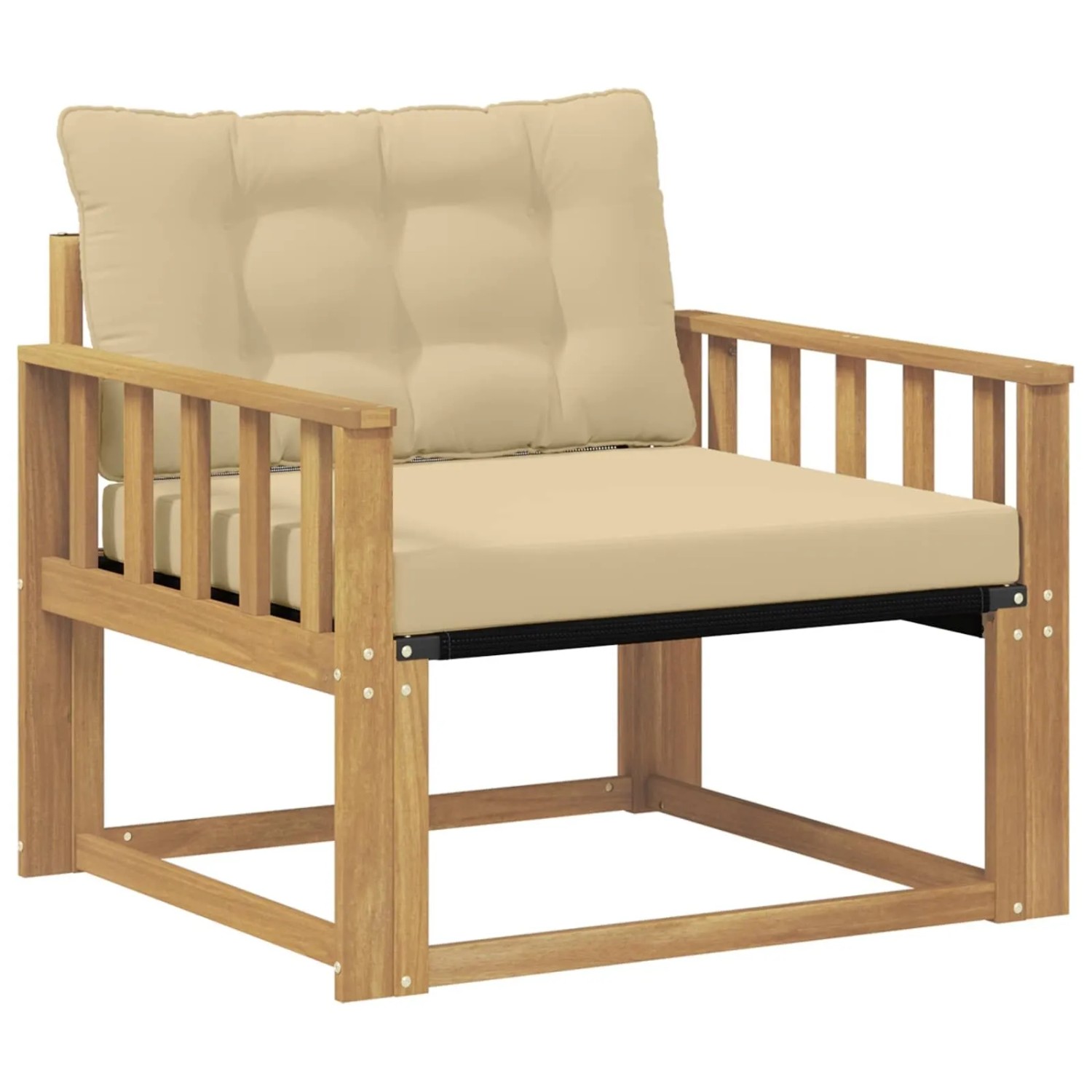vidaXL Outdoor-Sofagarnitur Massives Akazienholz und Textilene Weiß 3439063