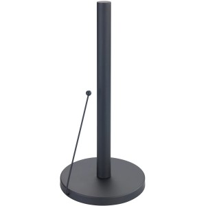 Schwarzer Wenko Küchenrollenhalter Clayton aus pulverbeschichtetem Metall.