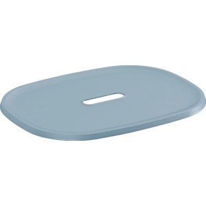 Grauer Deckel Filo S für Aufbewahrungsboxen, mit Loch für Belüftung und Halt.