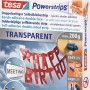 Tesa Powerstrips Deco Transparent, 16 Stück, für spurloses Befestigen von Deko-Elementen.