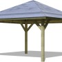 Karibu Pavillon Hedmark 1 aus kesseldruckimprägniertem Holz mit Dach.