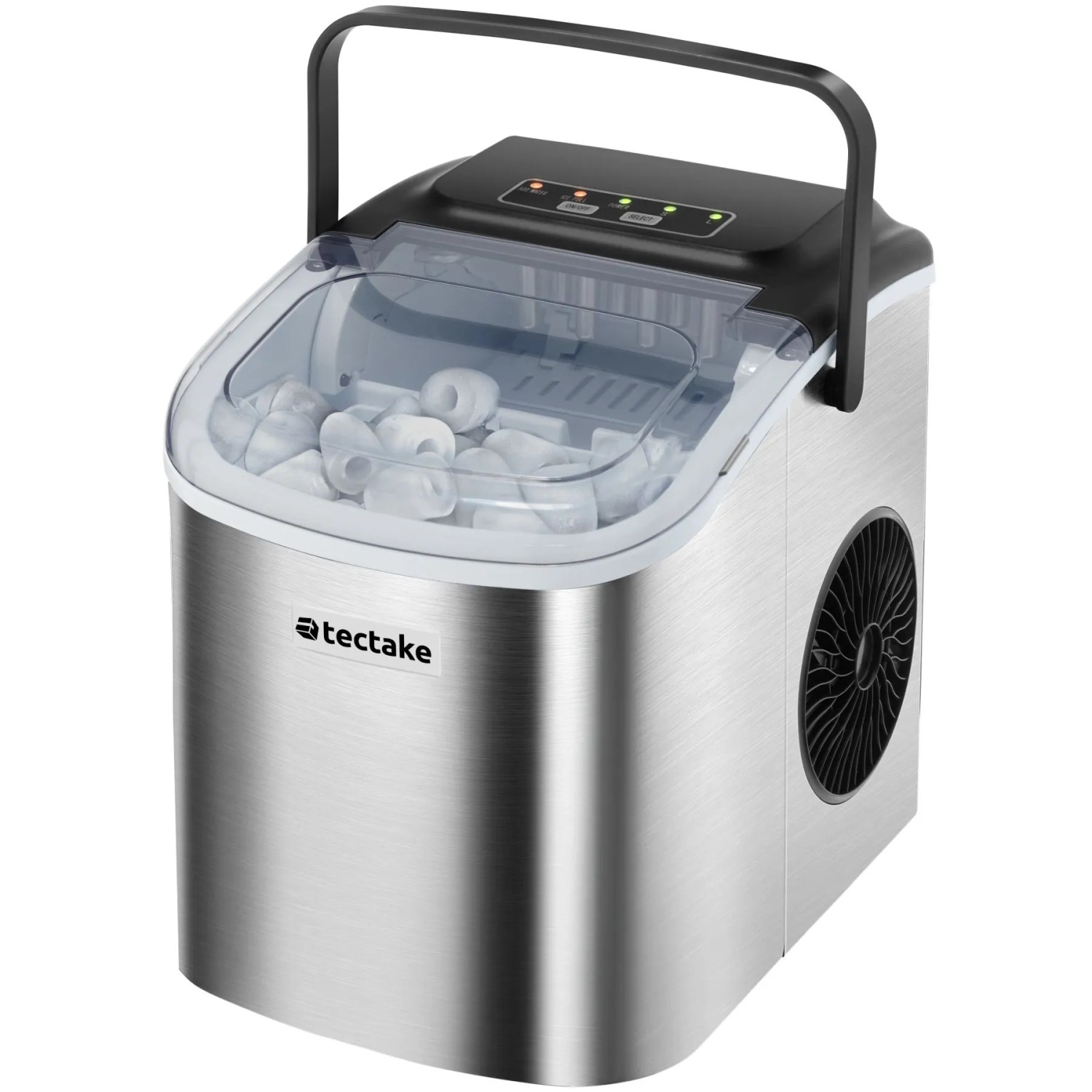 Tectake Eiswürfelmaschine Arctic 1 2 L Wassertank  2 Eiswürfelgrößen Zubereitung In 6 Bis 13 Minuten  12 kg In 24 H  30 x 24 x 29 cm Silber