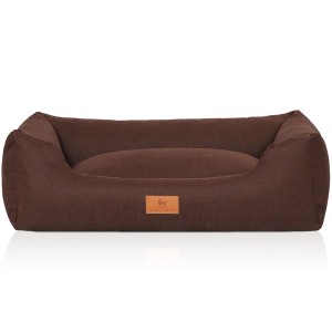 Knuffelwuff Hundebett Lotte Velours, braun, Größe M-L (85x63cm). Gemütliches Hundekörbchen.