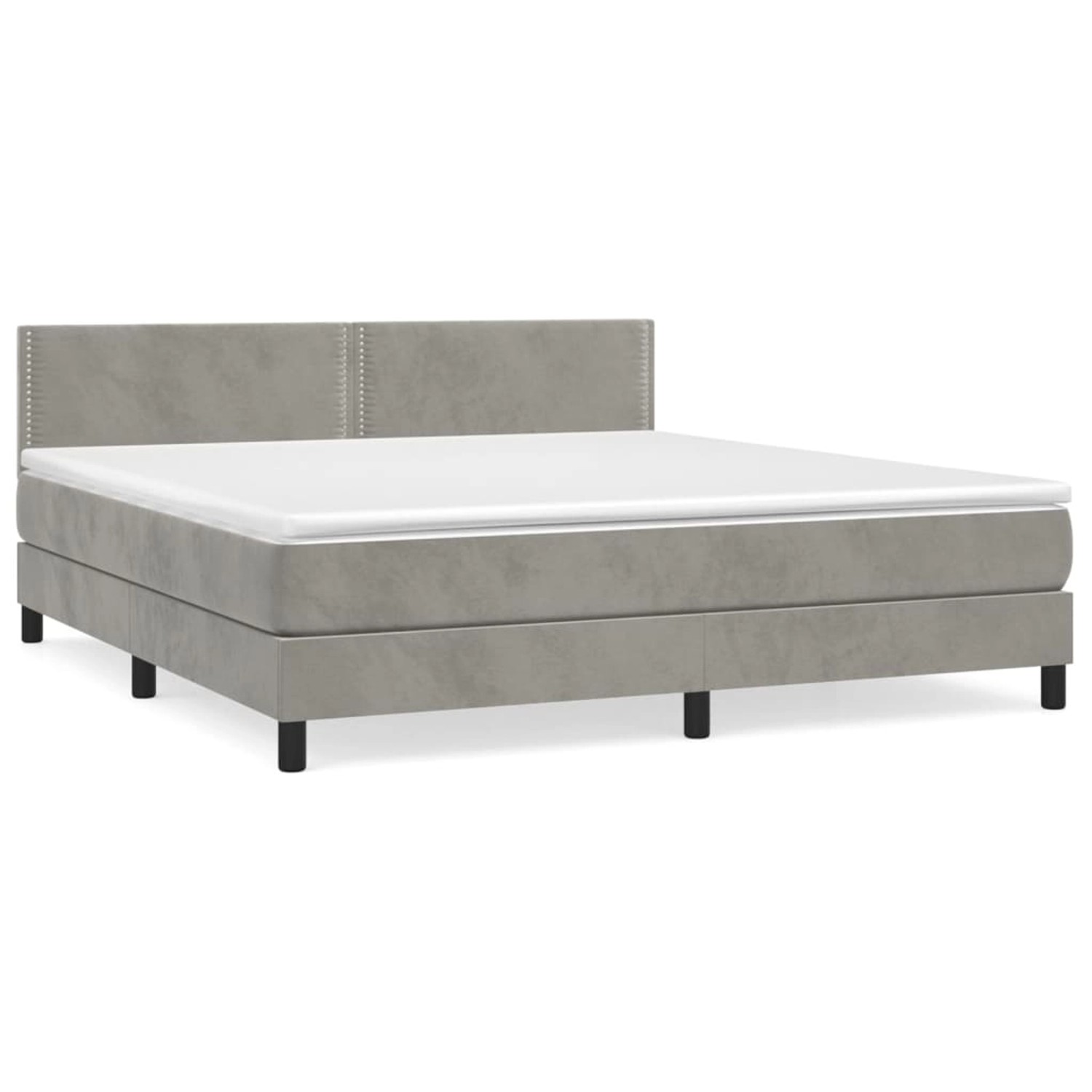 vidaXL Boxspringbett mit Matratze Hellgrau 180x200 cm Samt1369093 günstig online kaufen