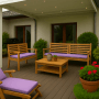 Setgarden Medio Kissen Outdoor Gartenbank Kissen 130x50x7cm Kissen Für 2-Sitzer Bänke 1tlg Purple_5