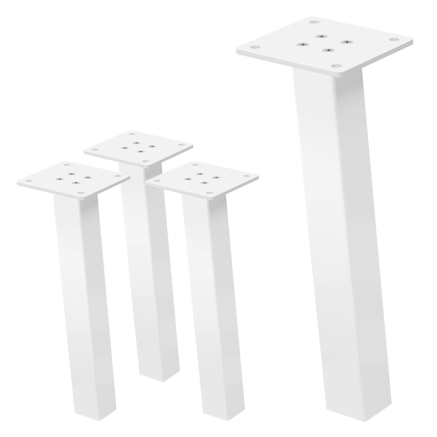 Thumbnail - ML-Design Tischbeine 4Er Set I-96GRAD H30 cm Weiß Stahl 4x4cm