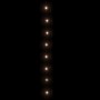 Warmweiße LED-Lichterkette mit 1000 LEDs, 100 m lang, leuchtet hell auf dunklem Hintergrund. Für Außenbereiche.