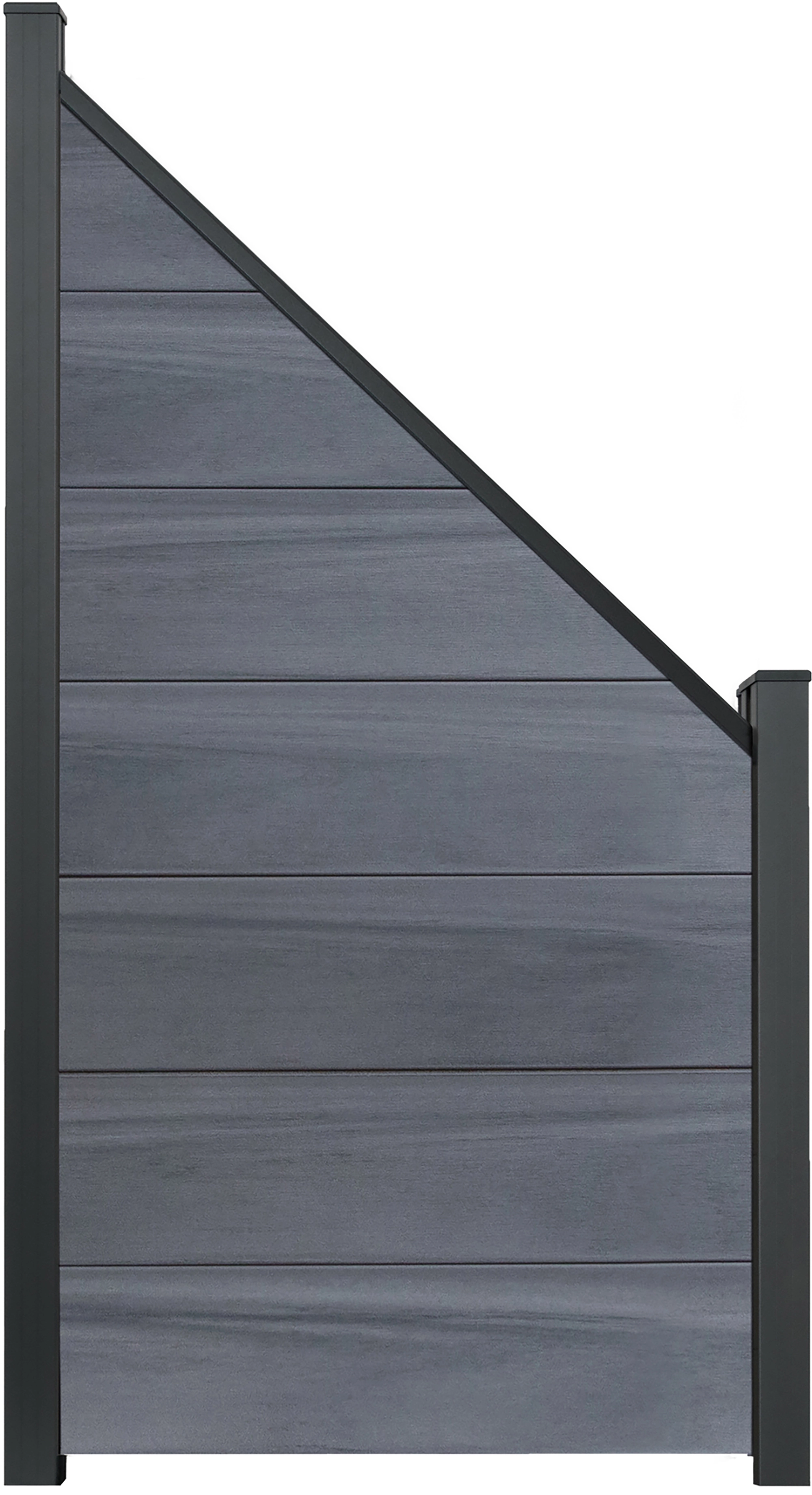 GroJa Steckzaun Schräg SolidGrande 90 x 180/90 cm Steingrau Co