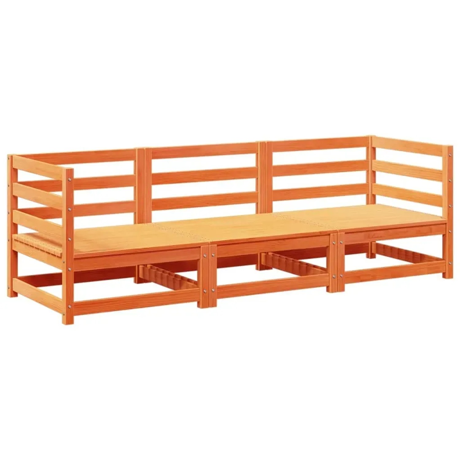 vidaXL 3-Tlg Garten-Sofagarnitur Wachsbraun Massivholz Kiefer 3299265 günstig online kaufen