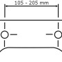 Technische Zeichnung: WC-Sitz Befestigungsabstand (105-205mm) für Wenko WC-Sitze.