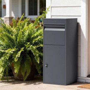Wiltec Paketkasten Standbriefkasten Grau 41X38X102Cm Paketbox Zuhause Päckchen