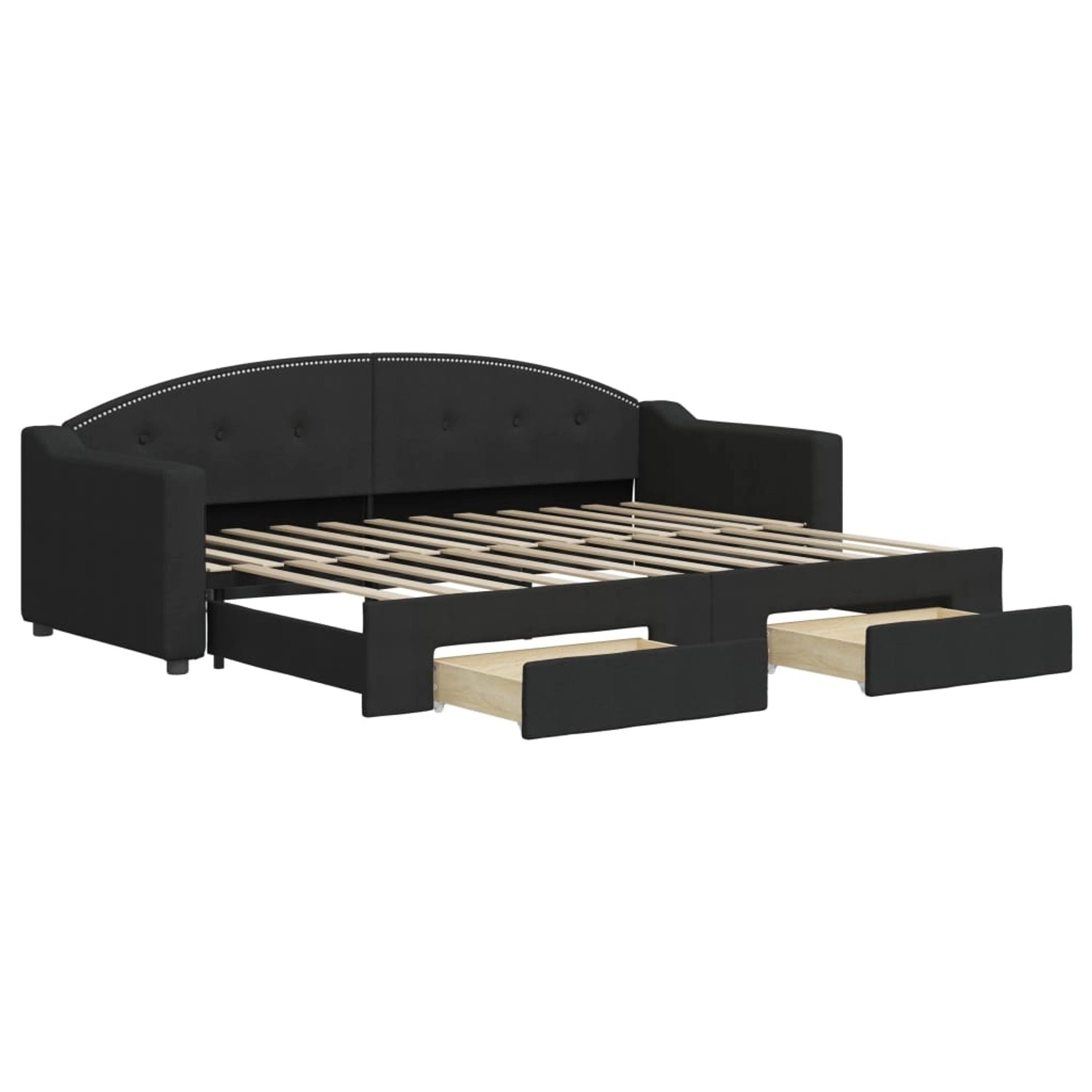 vidaXL Tagesbett Ausziehbar mit Schubladen Schwarz 80x200 cm Stoff1886510 günstig online kaufen
