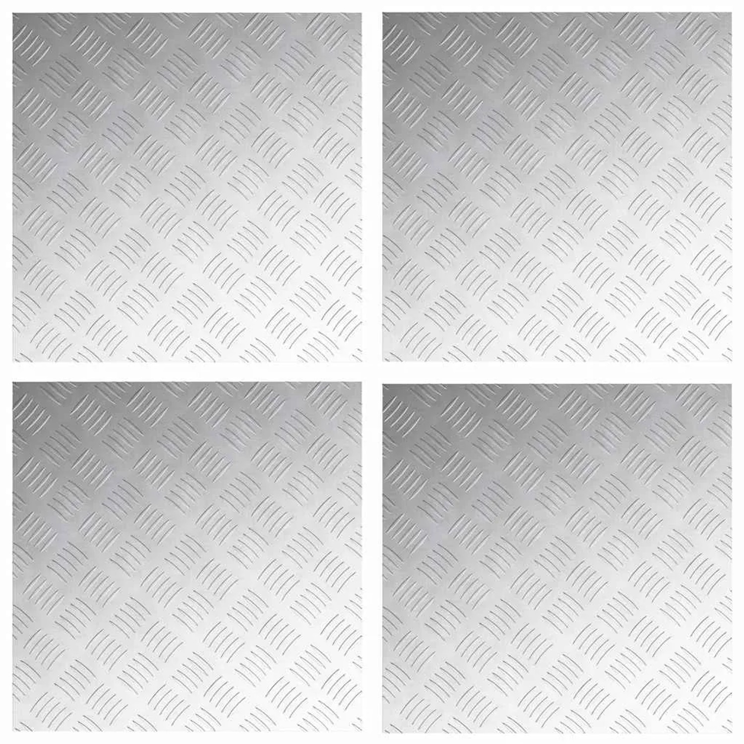 vidaXL Rautenscheiben 4 Stk Silber 50 x 50 cm Aluminium 4104344