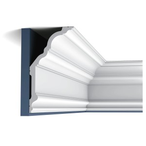 ORAC DECOR C340 LUXXUS Stuckprofil, weiße Zierleiste für Decke und Wand, 200 cm lang.