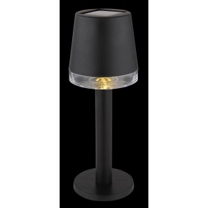 Schwarze Globo LED Solarleuchte aus Kunststoff, Ø 8 cm, für den Außenbereich.